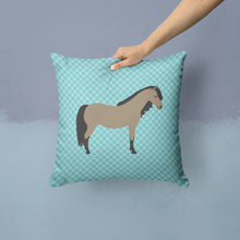 Load image into Gallery viewer, Welsh Pony Horse Blue Check Throw Pillow - 14x14 Decorative Pillow – Art for Your Home &amp; Patio BB8084PW1414