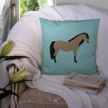 Load image into Gallery viewer, Welsh Pony Horse Blue Check Throw Pillow - 14x14 Decorative Pillow – Art for Your Home &amp; Patio BB8084PW1414