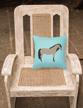 Load image into Gallery viewer, Welsh Pony Horse Blue Check Fabric Decorative Pillow BB8084PW1818