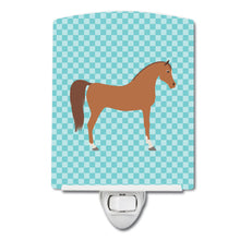 Load image into Gallery viewer, Arabian Horse Blue Check Ceramic Night Light BB8085CNL