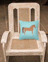 Load image into Gallery viewer, Arabian Horse Blue Check Fabric Decorative Pillow BB8085PW1818