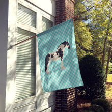 Load image into Gallery viewer, Cyldesdale Horse Blue Check Flag Canvas House Size BB8086CHF