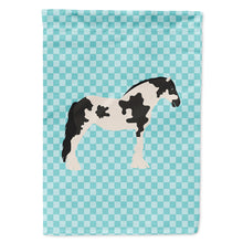 Load image into Gallery viewer, Cyldesdale Horse Blue Check Flag Canvas House Size BB8086CHF