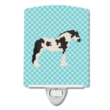 Load image into Gallery viewer, Cyldesdale Horse Blue Check Ceramic Night Light BB8086CNL