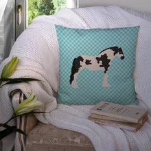 Load image into Gallery viewer, Cyldesdale Horse Blue Check Throw Pillow - 14x14 Decorative Pillow – Art for Your Home &amp; Patio BB8086PW1414