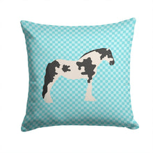 Load image into Gallery viewer, Cyldesdale Horse Blue Check Throw Pillow - 14x14 Decorative Pillow – Art for Your Home &amp; Patio BB8086PW1414
