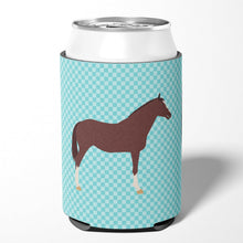 Load image into Gallery viewer, English Thoroughbred Horse Blue Check Can or Bottle Hugger BB8087CC