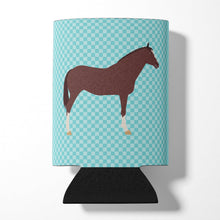 Load image into Gallery viewer, English Thoroughbred Horse Blue Check Can or Bottle Hugger BB8087CC