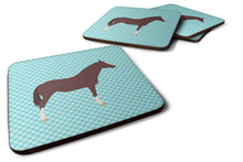 Load image into Gallery viewer, English Thoroughbred Horse Blue Check Foam Coaster  BB8087FC