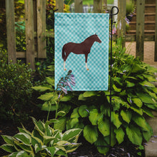 Load image into Gallery viewer, English Thoroughbred Horse Blue Check Garden Flag - Outdoor Decorative Yard Flag