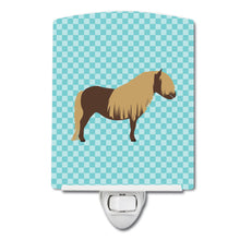Load image into Gallery viewer, Shetland Pony Horse Blue Check Ceramic Night Light BB8088CNL