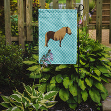 Load image into Gallery viewer, Shetland Pony Horse Blue Check Garden Flag - Outdoor Decorative Yard Flag