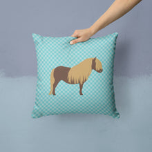 Load image into Gallery viewer, Shetland Pony Horse Blue Check Throw Pillow - 14x14 Decorative Pillow – Art for Your Home &amp; Patio BB8088PW1414