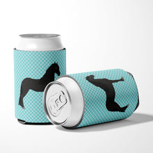 Load image into Gallery viewer, Friesian Horse Blue Check Can or Bottle Hugger BB8089CC