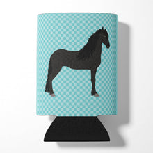 Load image into Gallery viewer, Friesian Horse Blue Check Can or Bottle Hugger BB8089CC
