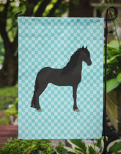 Load image into Gallery viewer, Friesian Horse Blue Check Garden Flag - Outdoor Decorative Yard Flag