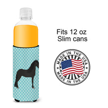 Load image into Gallery viewer, Friesian Horse Blue Check   Hugger for slim cans