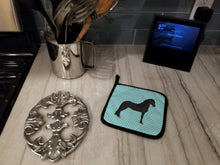 Load image into Gallery viewer, Friesian Horse Blue Check Pot Holders - Set of 2 - Heat-Resistant Kitchen Essentials BB8089PTHD