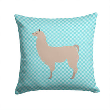 Load image into Gallery viewer, Llama Blue Check Throw Pillow - 14x14 Decorative Pillow – Art for Your Home &amp; Patio BB8090PW1414