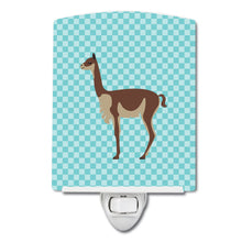 Load image into Gallery viewer, Vicugna or Vicuna Blue Check Ceramic Night Light BB8091CNL