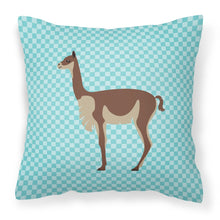 Load image into Gallery viewer, Vicugna or Vicuna Blue Check Fabric Decorative Pillow BB8091PW1818