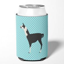 Load image into Gallery viewer, Llama Q' Ara Blue Check Can or Bottle Hugger BB8092CC