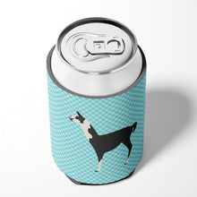 Load image into Gallery viewer, Llama Q' Ara Blue Check Can or Bottle Hugger BB8092CC