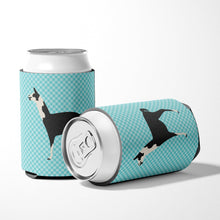 Load image into Gallery viewer, Llama Q' Ara Blue Check Can or Bottle Hugger BB8092CC