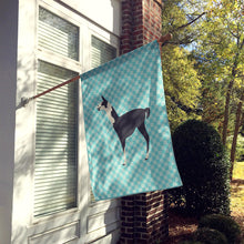 Load image into Gallery viewer, Llama Q' Ara Blue Check Flag Canvas House Size BB8092CHF