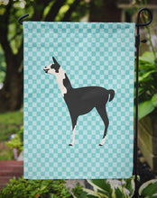 Load image into Gallery viewer, Llama Q' Ara Blue Check Garden Flag - Outdoor Decorative Yard Flag