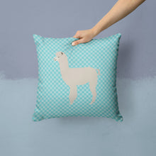 Load image into Gallery viewer, Alpaca Blue Check Throw Pillow - 14x14 Decorative Pillow – Art for Your Home &amp; Patio BB8093PW1414