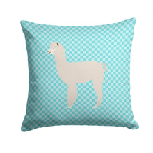 Load image into Gallery viewer, Alpaca Blue Check Throw Pillow - 14x14 Decorative Pillow – Art for Your Home &amp; Patio BB8093PW1414