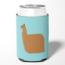 Load image into Gallery viewer, Alpaca Suri Blue Check Can or Bottle Hugger BB8094CC