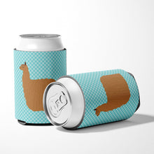 Load image into Gallery viewer, Alpaca Suri Blue Check Can or Bottle Hugger BB8094CC