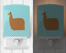 Load image into Gallery viewer, Alpaca Suri Blue Check Ceramic Night Light BB8094CNL