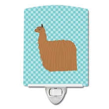 Load image into Gallery viewer, Alpaca Suri Blue Check Ceramic Night Light BB8094CNL