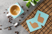 Load image into Gallery viewer, Alpaca Suri Blue Check Foam Coaster  BB8094FC