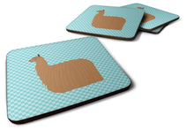 Load image into Gallery viewer, Alpaca Suri Blue Check Foam Coaster  BB8094FC