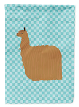 Load image into Gallery viewer, Alpaca Suri Blue Check Garden Flag - Outdoor Decorative Yard Flag