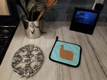 Load image into Gallery viewer, Alpaca Suri Blue Check Pot Holders - Set of 2 - Heat-Resistant Kitchen Essentials BB8094PTHD