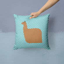 Load image into Gallery viewer, Alpaca Suri Blue Check Throw Pillow - 14x14 Decorative Pillow – Art for Your Home &amp; Patio BB8094PW1414