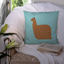 Load image into Gallery viewer, Alpaca Suri Blue Check Throw Pillow - 14x14 Decorative Pillow – Art for Your Home &amp; Patio BB8094PW1414