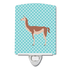 Load image into Gallery viewer, Guanaco Blue Check Ceramic Night Light BB8095CNL