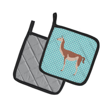 Load image into Gallery viewer, Guanaco Blue Check Pot Holders - Set of 2 - Heat-Resistant Kitchen Essentials BB8095PTHD