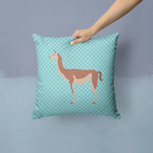 Load image into Gallery viewer, Guanaco Blue Check Throw Pillow - 14x14 Decorative Pillow – Art for Your Home &amp; Patio BB8095PW1414