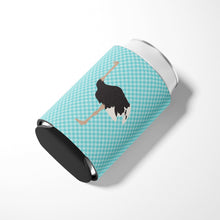 Load image into Gallery viewer, Common Ostrich Blue Check Can or Bottle Hugger BB8098CC