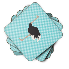 Load image into Gallery viewer, Common Ostrich Blue Check Foam Coaster  BB8098FC