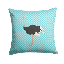Load image into Gallery viewer, Common Ostrich Blue Check Throw Pillow - 14x14 Decorative Pillow – Art for Your Home &amp; Patio BB8098PW1414