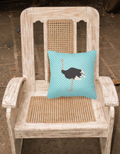 Load image into Gallery viewer, Common Ostrich Blue Check Fabric Decorative Pillow BB8098PW1818