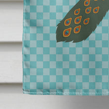 Load image into Gallery viewer, Indian Peacock Peafowl Blue Check Flag Canvas House Size BB8099CHF